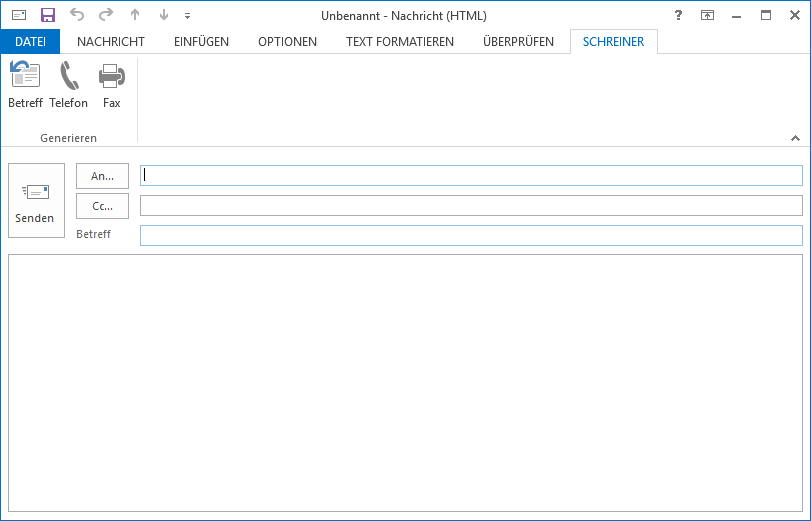 Outlook E-Mail Ribbon